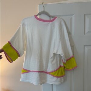White and Yellow Top with Pink Accents